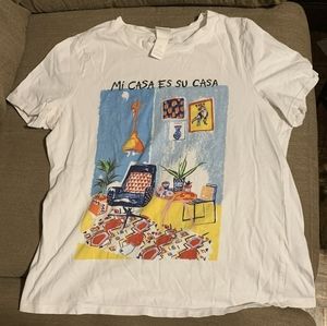 H&M Graphic Tee T-Shirt Mi Casa Es Su Casa